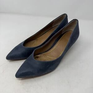 Vionic Women’s Size 8 Navy Blue Suede Pointed Toe Flats Comfort Orthotic Shoes